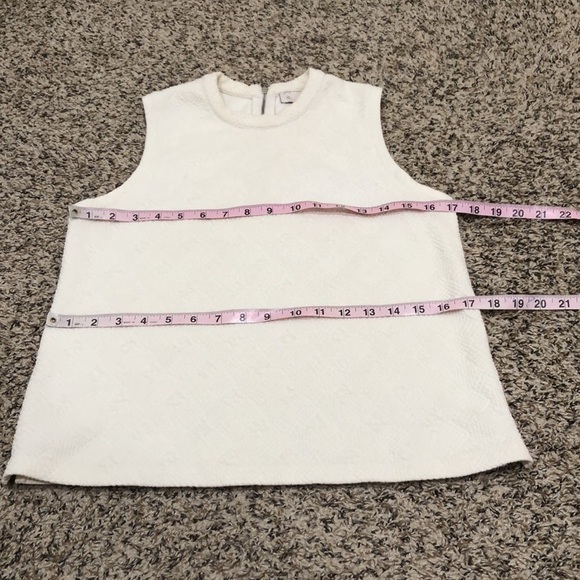 Anthropologie Postmark Textured Top Size XS Cream Geometric Diamond Pattern - Picture 7 of 8